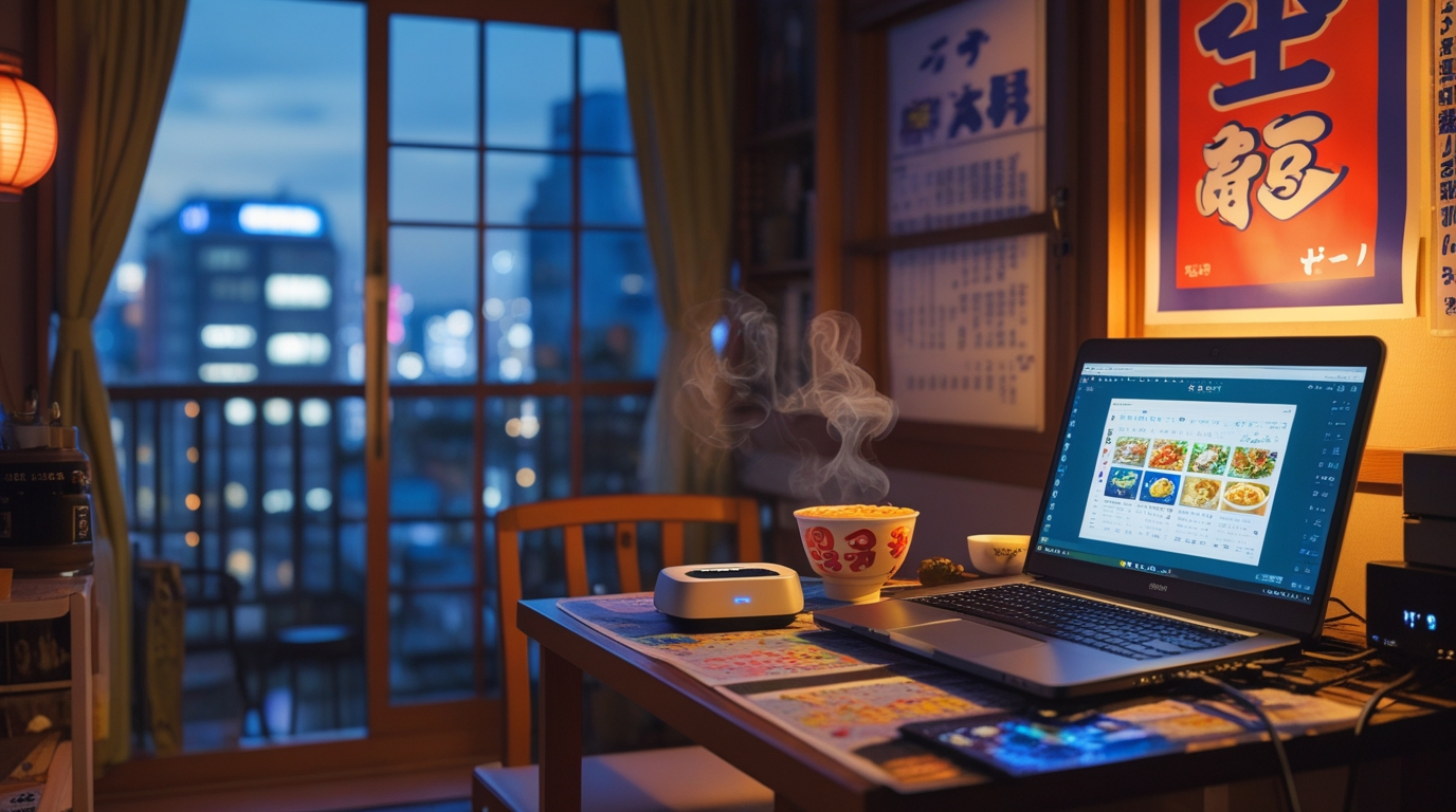 家族で光回線を使うイメージ